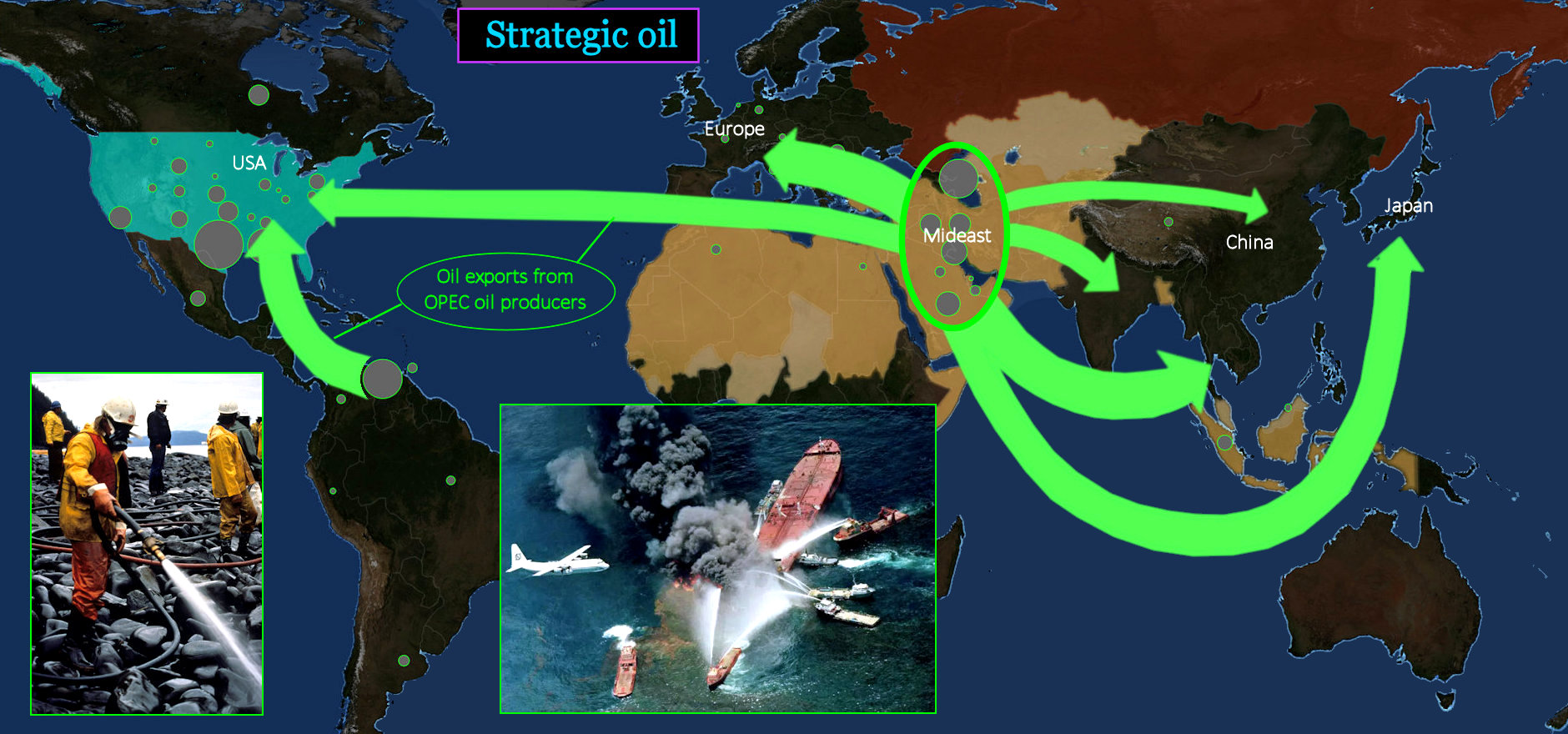 Strategic Oil, 1990s map